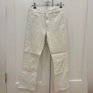 Mother Insider Crop White Jeans in Glass Slipper